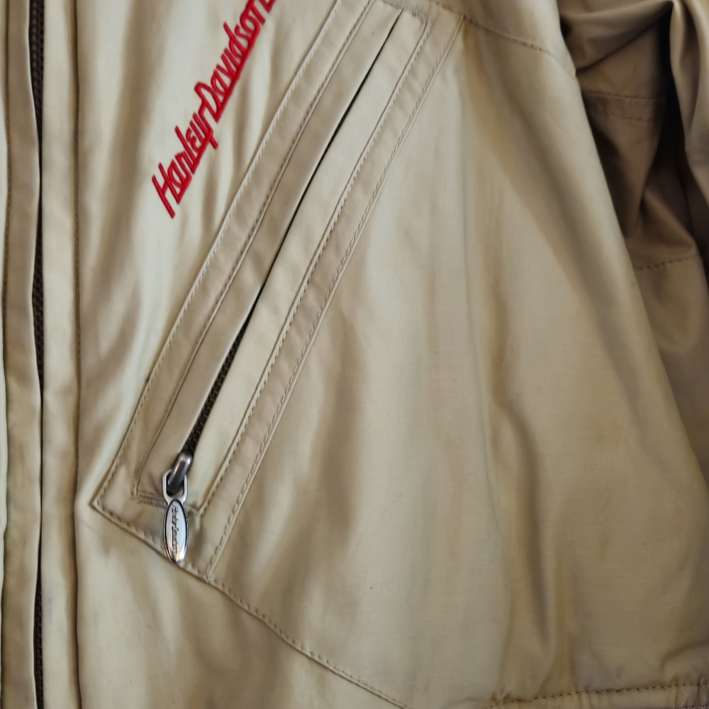 Harley-Davidson Womens Beige Bomber Style Riding Jacket Size XL - Picture 8 of 13